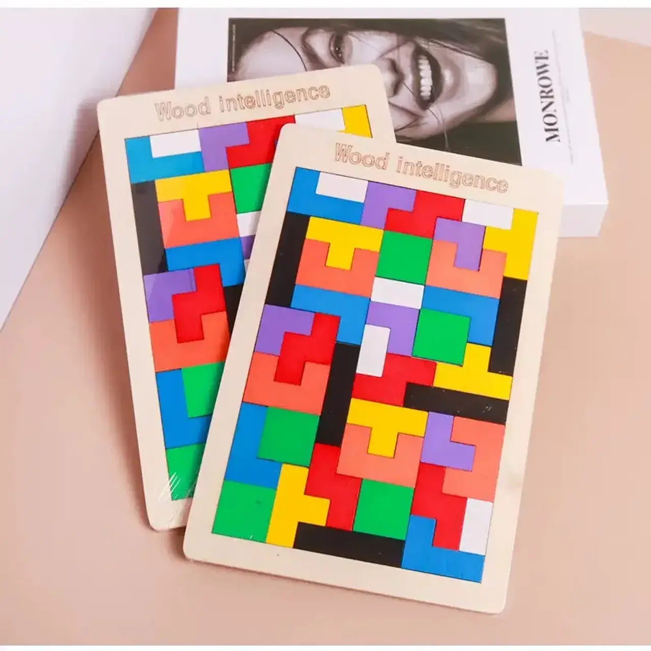 Juguete Madera Tetris Puzzle Didáctica Rompecabezas
